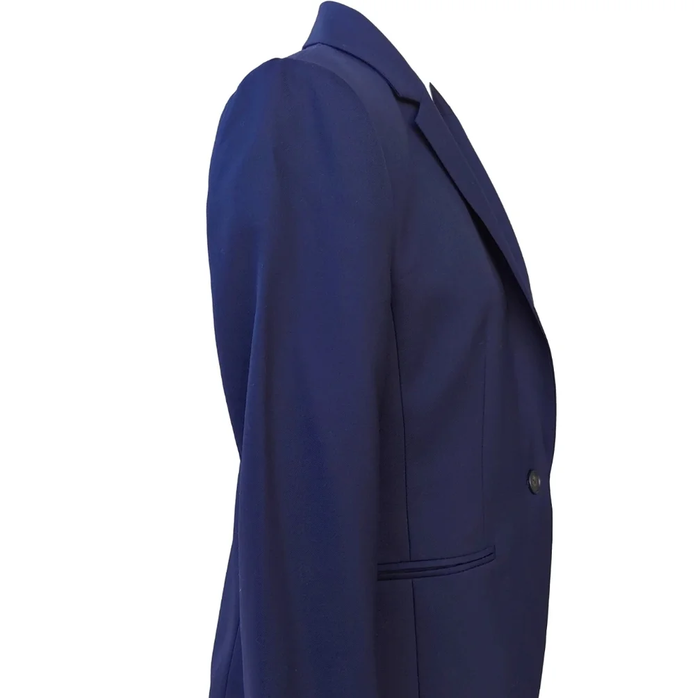 J. Crew Fine Wool Super 120s Button Blazer Coat in Navy Blue Women's size 8 - Picture 7 of 16